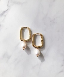 2way淡水パールメタルスクエアピアス