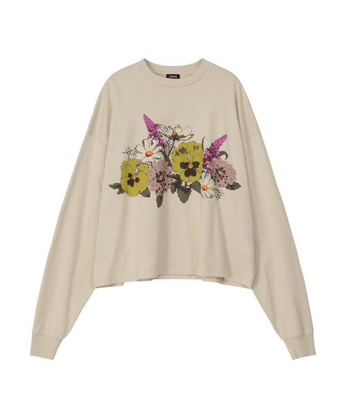 ZUCCa(ズッカ)の「BOUQUET T / カットソー(Tシャツ/カットソー・レディース・ライトグレー/ベージュ/ダークグレー・M size)」の1枚目の写真