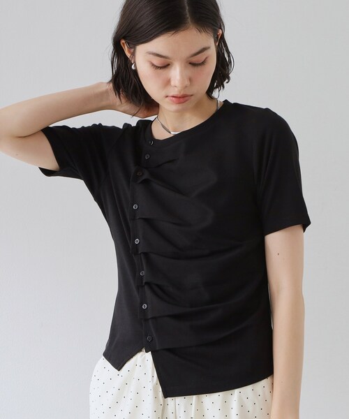THE SHOP TK (ザ ショップ ティーケー )の「フロントタックカットソー(Tシャツ/カットソー・レディース・ブラック/グレー/オフホワイト・12/13)」の1枚目の写真