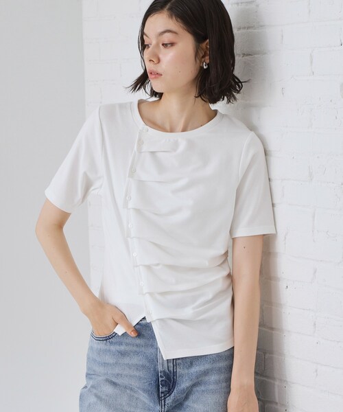 THE SHOP TK (ザ ショップ ティーケー )の「フロントタックカットソー(Tシャツ/カットソー・レディース・ブラック/グレー/オフホワイト・12/13)」の10枚目の写真