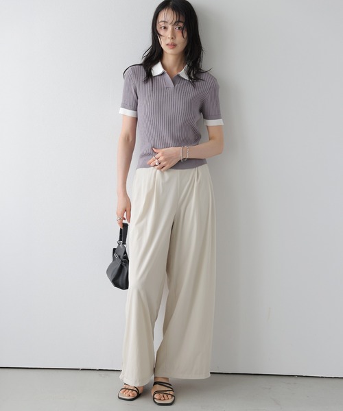 AMELY(エミリー)の「ドロストタックワイドパンツ(その他パンツ・レディース・ピンク/モカ/ベージュ/ブラック・L/M)」の12枚目の写真