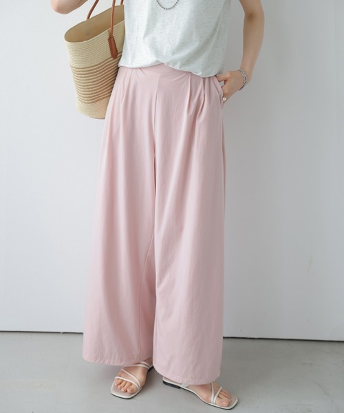 AMELY(エミリー)の「ドロストタックワイドパンツ(その他パンツ・レディース・ピンク/モカ/ベージュ/ブラック・L/M)」の15枚目の写真