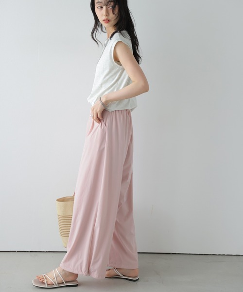 AMELY(エミリー)の「ドロストタックワイドパンツ(その他パンツ・レディース・ピンク/モカ/ベージュ/ブラック・L/M)」の16枚目の写真