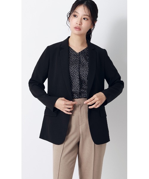 AOYAMA（アオヤマ）の「冷感Vネックサテンブラウス【涼】【半袖】サテンの光沢感で存在感をアップ（シャツ/ブラウス・レディース・オレンジ/ネイビー・M/L）」の11枚目の写真