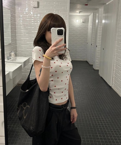HALEY PESCA(ヘーリーペスカ)の「HALEY PESCA/ハートドット半袖Tシャツ(Tシャツ/カットソー・レディース・ホワイト・SMALL/MEDIUM)」の4枚目の写真