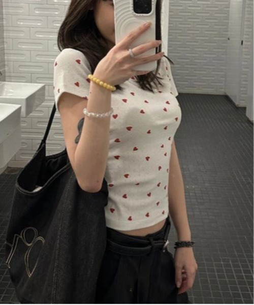 HALEY PESCA(ヘーリーペスカ)の「HALEY PESCA/ハートドット半袖Tシャツ(Tシャツ/カットソー・レディース・ホワイト・SMALL/MEDIUM)」の3枚目の写真