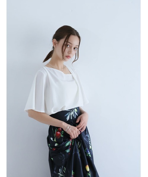 fifth(フィフス)の「【shieセレクト】変形ドレーププルオーバー(シャツ/ブラウス・レディース・ブラック/ブルーグレー/ホワイト・M)」の7枚目の写真