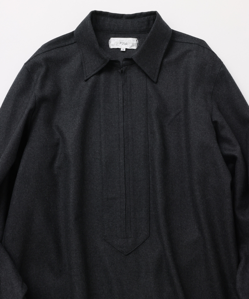 UNFOLLOW（アンフォロー）の「【FOLL / フォル】sp130s wool flunnel pullover shirt（シャツ/ブラウス・メンズ・グレー/ネイビー・3/2）」の3枚目の写真
