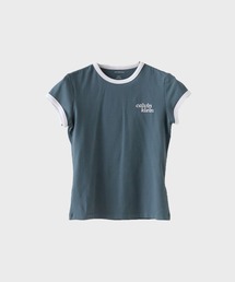Calvin Klein/ショートスリーブ スリムロゴ リンガーTシャツ / 47G803G 夏服