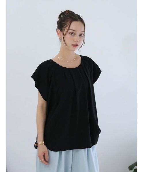 fifth（フィフス）の「肩まわり華奢見えタックフレンチブラウス（シャツ/ブラウス・レディース・ブラック/ホワイト/ブルーグレー/ベージュ・M）」の15枚目の写真