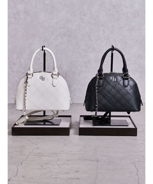 GYDA(ジェイダ)の「GG quilting embossハンドBAG(ハンドバッグ・レディース・ブラック/オフホワイト・FREE)」の3枚目の写真