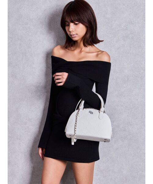 GYDA(ジェイダ)の「GG quilting embossハンドBAG(ハンドバッグ・レディース・ブラック/オフホワイト・FREE)」の4枚目の写真