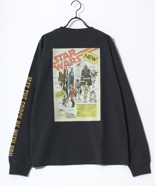STAR WARS(スターウォーズ)の「Disney/ディズニー スターウォーズ オーバーサイズ ピグメント風 ヴィンテージ加工 ロゴ ワンポイント 袖/フロント/バックプリント 長袖Tシャツ/ロンT/レディース メンズ(Tシャツ/カットソー・レディース・ホワイト系その他/ブラック系その他/ブラック系その他2/ホワイト系その他2・M/L/LL)」の20枚目の写真