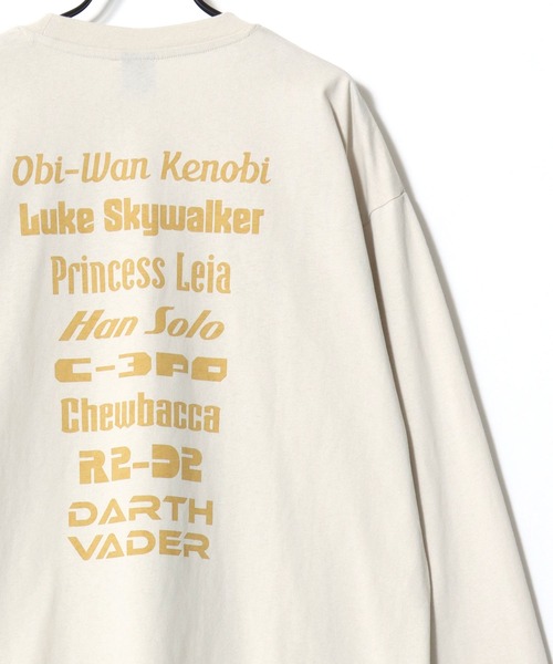 STAR WARS(スターウォーズ)の「Disney/ディズニー スターウォーズ オーバーサイズ ピグメント風 ヴィンテージ加工 ロゴ ワンポイント 袖/フロント/バックプリント 長袖Tシャツ/ロンT/レディース メンズ(Tシャツ/カットソー・レディース・ホワイト系その他/ブラック系その他/ブラック系その他2/ホワイト系その他2・M/L/LL)」の8枚目の写真