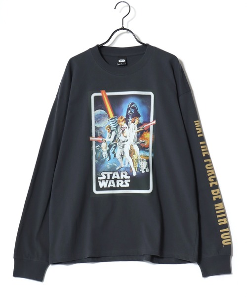 STAR WARS(スターウォーズ)の「Disney/ディズニー スターウォーズ オーバーサイズ ピグメント風 ヴィンテージ加工 ロゴ ワンポイント 袖/フロント/バックプリント 長袖Tシャツ/ロンT/レディース メンズ(Tシャツ/カットソー・レディース・ホワイト系その他/ブラック系その他/ブラック系その他2/ホワイト系その他2・M/L/LL)」の21枚目の写真