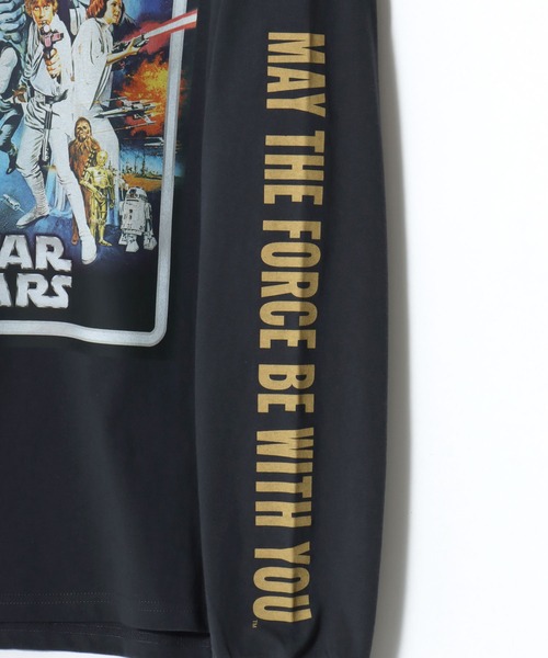 STAR WARS(スターウォーズ)の「Disney/ディズニー スターウォーズ オーバーサイズ ピグメント風 ヴィンテージ加工 ロゴ ワンポイント 袖/フロント/バックプリント 長袖Tシャツ/ロンT/レディース メンズ(Tシャツ/カットソー・レディース・ホワイト系その他/ブラック系その他/ブラック系その他2/ホワイト系その他2・M/L/LL)」の10枚目の写真