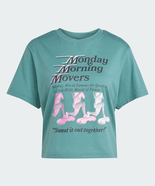 adidas(アディダス)の「Les Mills ムーバーズ グラフィック Tシャツ / アディダス adidas(Tシャツ/カットソー・レディース・グリーン・X-LARGE/X-SMALL/MEDIUM/SMALL/3XL/LARGE/XX-LARGE)」の6枚目の写真