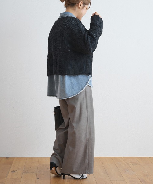 PUAL CE CIN(ピュアルセシン)の「デニムダブルポケットシャツ(シャツ/ブラウス・レディース・インディゴブルー/ブルー・FREE)」の18枚目の写真