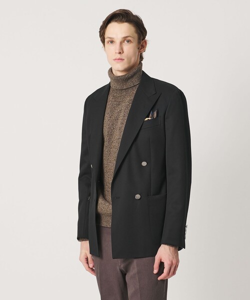 UNITED ARROWS(ユナイテッドアローズ)の「ギャバジン ダブル 4ボタン ブレザー SーMODEL(テーラードジャケット・メンズ・ダークブラウン/ブラック・50/46/48)」の2枚目の写真