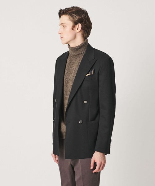 UNITED ARROWS(ユナイテッドアローズ)の「ギャバジン ダブル 4ボタン ブレザー SーMODEL(テーラードジャケット・メンズ・ダークブラウン/ブラック・50/46/48)」の3枚目の写真