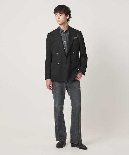 UNITED ARROWS(ユナイテッドアローズ)の「ギャバジン ダブル 4ボタン ブレザー SーMODEL(テーラードジャケット・メンズ・ダークブラウン/ブラック・50/46/48)」の5枚目の写真