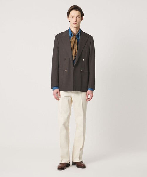 UNITED ARROWS(ユナイテッドアローズ)の「ギャバジン ダブル 4ボタン ブレザー SーMODEL(テーラードジャケット・メンズ・ダークブラウン/ブラック・50/46/48)」の7枚目の写真