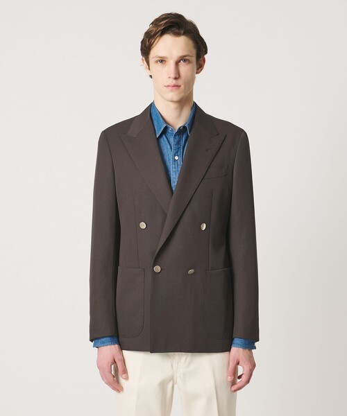 UNITED ARROWS(ユナイテッドアローズ)の「ギャバジン ダブル 4ボタン ブレザー SーMODEL(テーラードジャケット・メンズ・ダークブラウン/ブラック・50/46/48)」の9枚目の写真