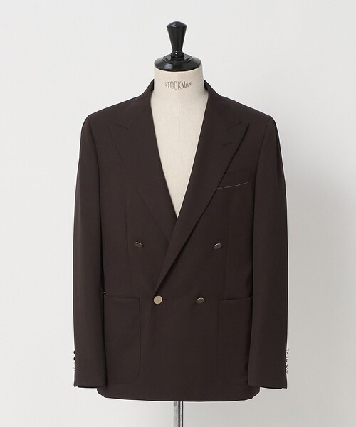 UNITED ARROWS(ユナイテッドアローズ)の「ギャバジン ダブル 4ボタン ブレザー SーMODEL(テーラードジャケット・メンズ・ダークブラウン/ブラック・50/46/48)」の12枚目の写真