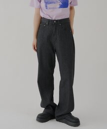 WHIMSIC | 【UNISEX/2サイズ展開】ストライプデニムスラッカーパンツ(デニムパンツ)