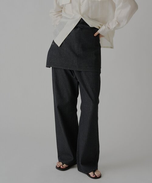 WHIMSIC（ウィムジック）の「【UNISEX/2サイズ展開】ストライプデニムスラッカーパンツ（デニムパンツ・メンズ・インディゴブルー/ブラック・2/1）」の13枚目の写真