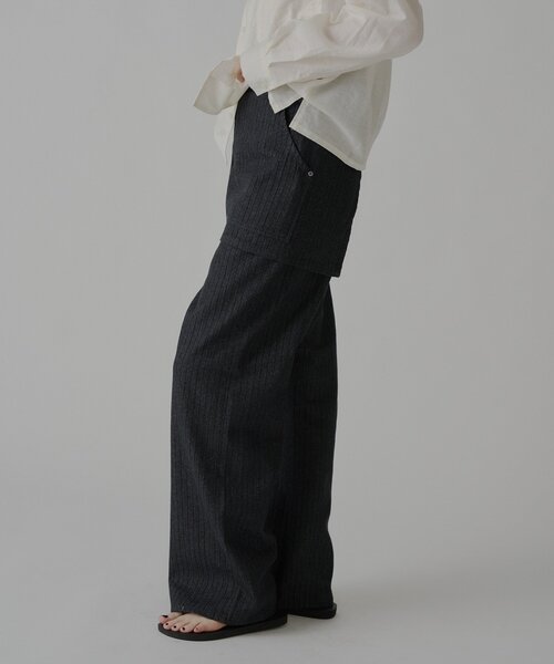 WHIMSIC（ウィムジック）の「【UNISEX/2サイズ展開】ストライプデニムスラッカーパンツ（デニムパンツ・メンズ・インディゴブルー/ブラック・2/1）」の15枚目の写真