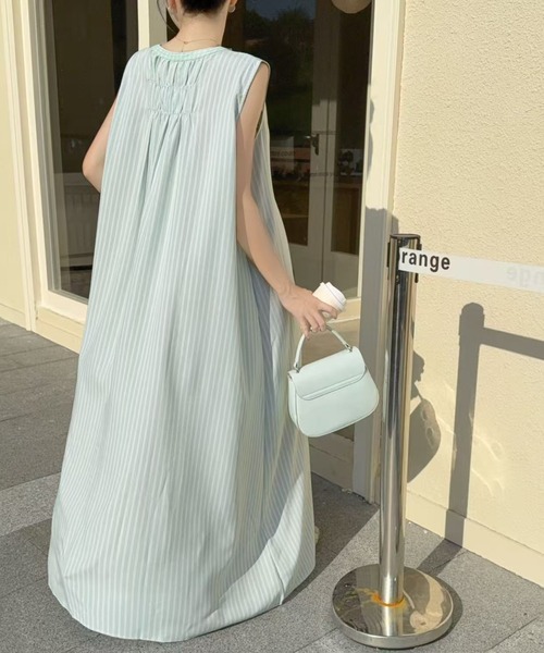FAVORITO(ファヴォリート)の「ノースリーブ刺繍ワンピース(ワンピース・レディース・ホワイト/ピンク/ベージュ/グレー/ブルー/パープル/ライトグリーン/グリーン・F)」の17枚目の写真