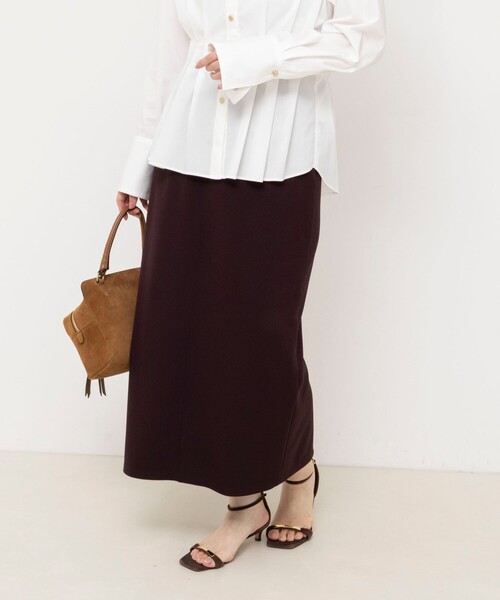 NOLLEY’S Sophi(ノーリーズソフィ)の「【BECシリーズ】《セットアップ対応》ウォッシャブルライトダンボールジョーゼット2WAYタイトスカート(スカート・レディース・カーキ/ブラック/ダークブラウン・34/36/38/40)」の18枚目の写真