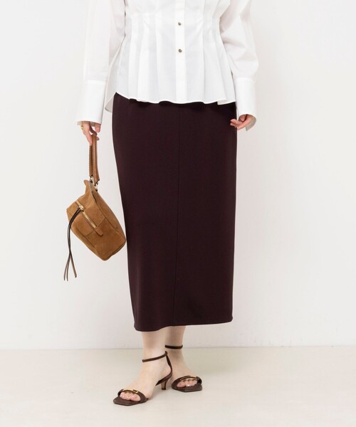 NOLLEY’S Sophi(ノーリーズソフィ)の「【BECシリーズ】《セットアップ対応》ウォッシャブルライトダンボールジョーゼット2WAYタイトスカート(スカート・レディース・カーキ/ブラック/ダークブラウン・34/36/38/40)」の19枚目の写真