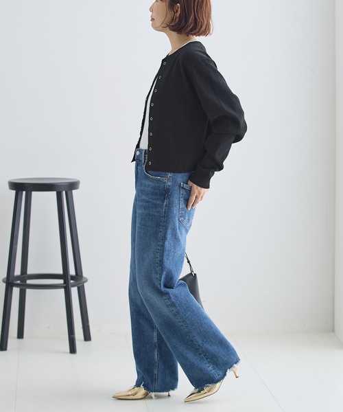 journal standard L'essage(ジャーナルスタンダードレサージュ)の「サーマルクルーネックロングTシャツ(Tシャツ/カットソー・レディース・ブラック/アイボリー・FREE)」の9枚目の写真