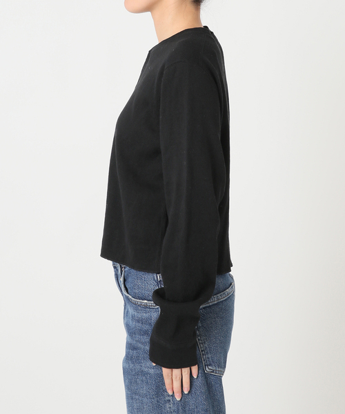journal standard L'essage(ジャーナルスタンダードレサージュ)の「サーマルクルーネックロングTシャツ(Tシャツ/カットソー・レディース・ブラック/アイボリー・FREE)」の16枚目の写真