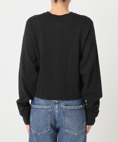 journal standard L'essage(ジャーナルスタンダードレサージュ)の「サーマルクルーネックロングTシャツ(Tシャツ/カットソー・レディース・ブラック/アイボリー・FREE)」の17枚目の写真