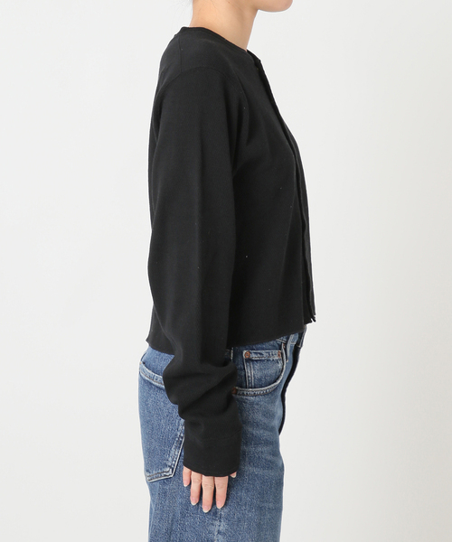 journal standard L'essage(ジャーナルスタンダードレサージュ)の「サーマルクルーネックロングTシャツ(Tシャツ/カットソー・レディース・ブラック/アイボリー・FREE)」の18枚目の写真