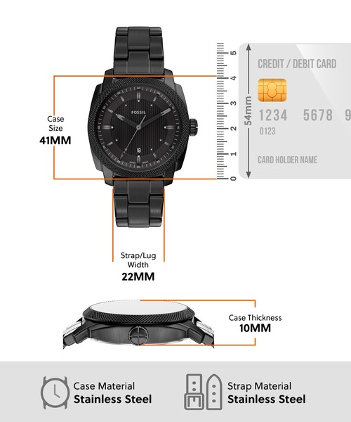 FOSSIL(フォッシル)の「フォッシル 腕時計 メンズ アナログ ステンレス FS6186(アナログ腕時計・メンズ・ブラック・FREE)」の5枚目の写真
