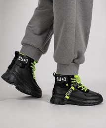 Burner（バーナー）の「【Cr+ov（クローヴ）】ネオンレース ハイカットスニーカーブーツ cro-boots-12-29（ブーツ）」