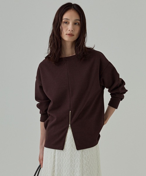 BABYLONE(バビロン)の「フロントZIPスウェット(スウェット・レディース・ホワイト/ブラック/ブラウン・フリー)」の3枚目の写真
