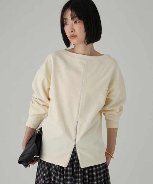 BABYLONE(バビロン)の「フロントZIPスウェット(スウェット・レディース・ホワイト/ブラック/ブラウン・フリー)」の1枚目の写真