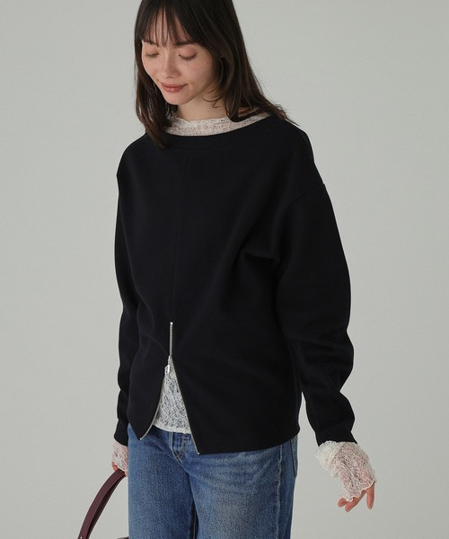 BABYLONE(バビロン)の「フロントZIPスウェット(スウェット・レディース・ホワイト/ブラック/ブラウン・フリー)」の2枚目の写真