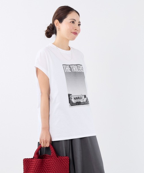 MICA&DEAL(マイカ&ディール)の「フォトプリントフレンチスリーブTシャツ(Tシャツ/カットソー・レディース・ブラウン/ホワイト・FREE)」の21枚目の写真