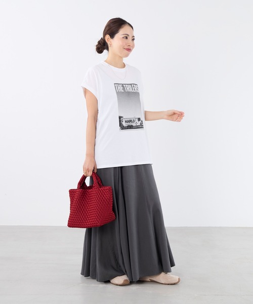 MICA&DEAL(マイカ&ディール)の「フォトプリントフレンチスリーブTシャツ(Tシャツ/カットソー・レディース・ブラウン/ホワイト・FREE)」の22枚目の写真