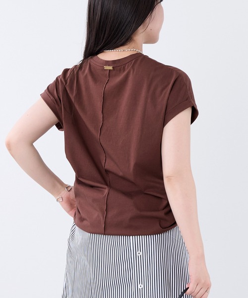 MICA&DEAL(マイカ&ディール)の「フォトプリントフレンチスリーブTシャツ(Tシャツ/カットソー・レディース・ブラウン/ホワイト・FREE)」の6枚目の写真