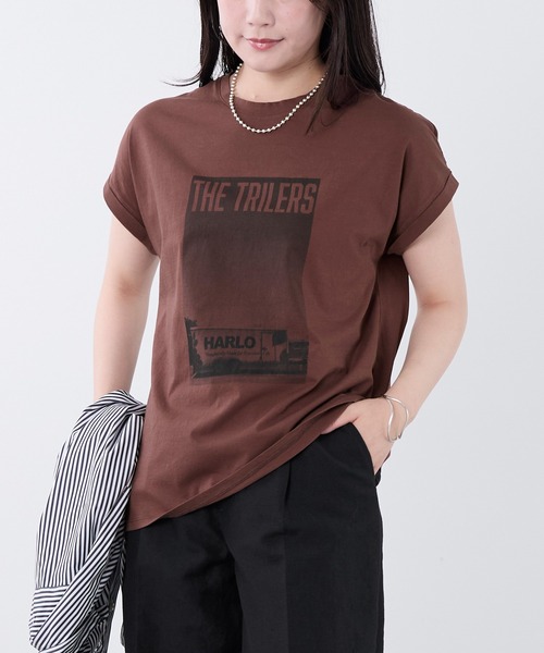 MICA&DEAL(マイカ&ディール)の「フォトプリントフレンチスリーブTシャツ(Tシャツ/カットソー・レディース・ブラウン/ホワイト・FREE)」の12枚目の写真