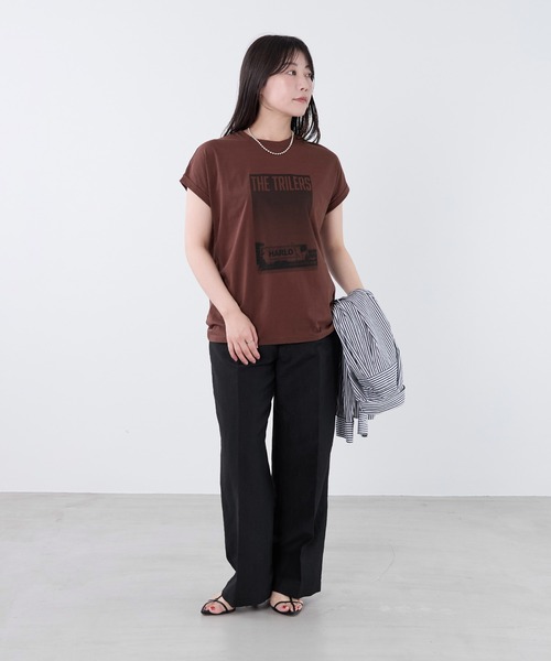 MICA&DEAL(マイカ&ディール)の「フォトプリントフレンチスリーブTシャツ(Tシャツ/カットソー・レディース・ブラウン/ホワイト・FREE)」の14枚目の写真