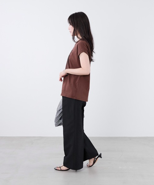 MICA&DEAL(マイカ&ディール)の「フォトプリントフレンチスリーブTシャツ(Tシャツ/カットソー・レディース・ブラウン/ホワイト・FREE)」の15枚目の写真
