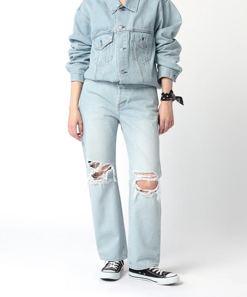 J.B. ATTIRE（ジェイビーアタイア）の「J.B. ATTIRE  PARIS RIPPED DENIM（デニムパンツ・レディース・LT.Blue・3）」の3枚目の写真